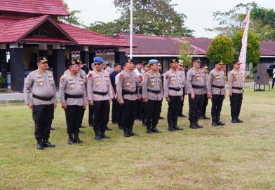 Tingkatkan Kesiapsiagaan Karhutla, Dansat Brimob Polda Kaltim Hadiri Apel Tanggap Darurat Bencana di Mako Brimob Stalkuda