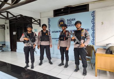 Amankan Objek Vital Pelayanan Publik, Personel Brimob Kutai Barat Patroli Pengamanan Aset Polri